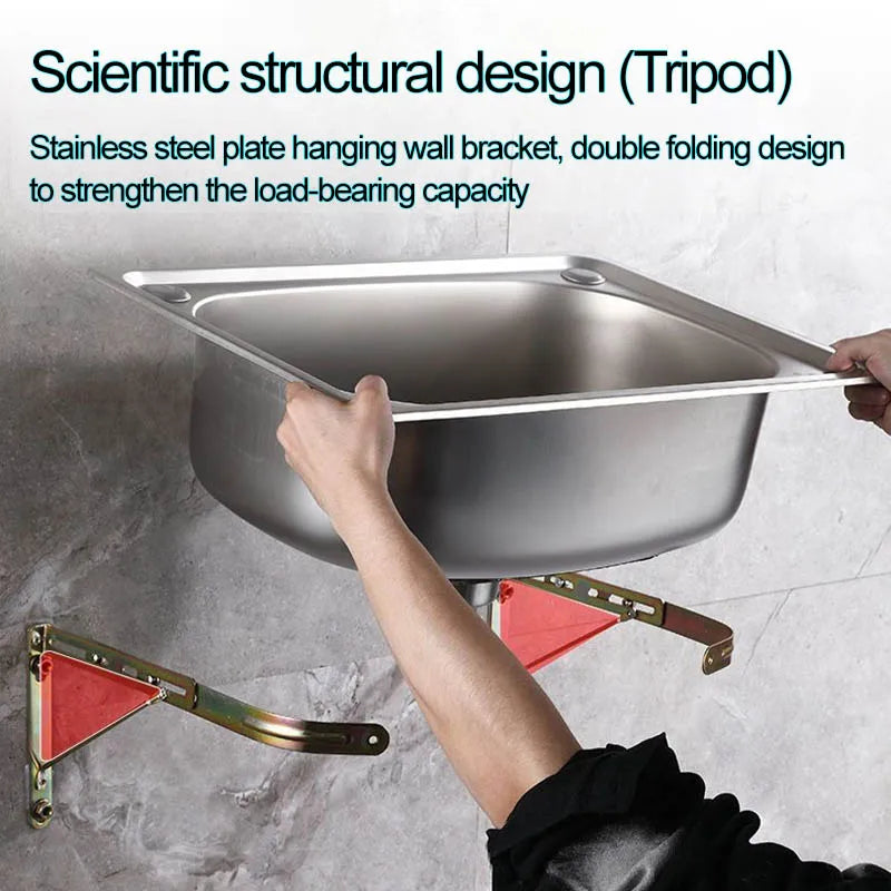 Verdickter Einzelschlitz aus Edelstahl 304 mit Halterung zum Aufhängen an der Wand, Waschbecken, Balkonbecken, Küchenwaschbecken, Waschbecken