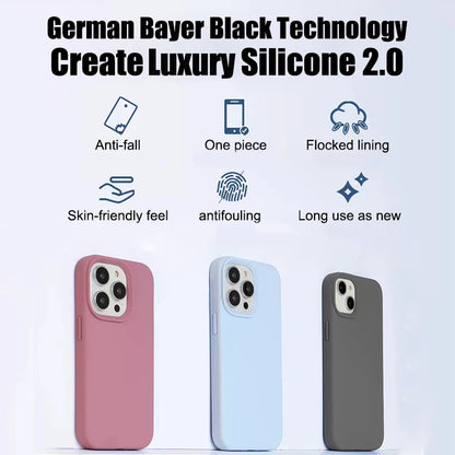 Luxury Liquid Silicone Phone Case for APPLE iPhone 11 13 12 14 15 16 Pro Max Cases for iPhone 15 Plus Shockproof Protector Cover.