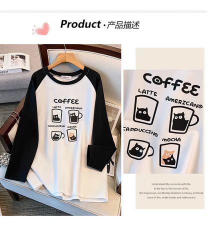 175kg plus size Damen büste Frühling Herbst lockeres Oberteil Rundhals bedrucktes Langarm-Sweatshirt 4xl 5xl 6xl 7xl 8xl 9xl.