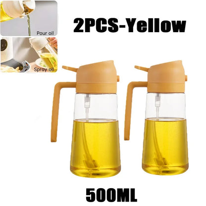 2in1 Kitchen Spray Oil Dispenser Oil Sprayer Polisher or Oil Brush for Air Fryer Salad Grilling Roasting Cooking Kitchen Acceeso.