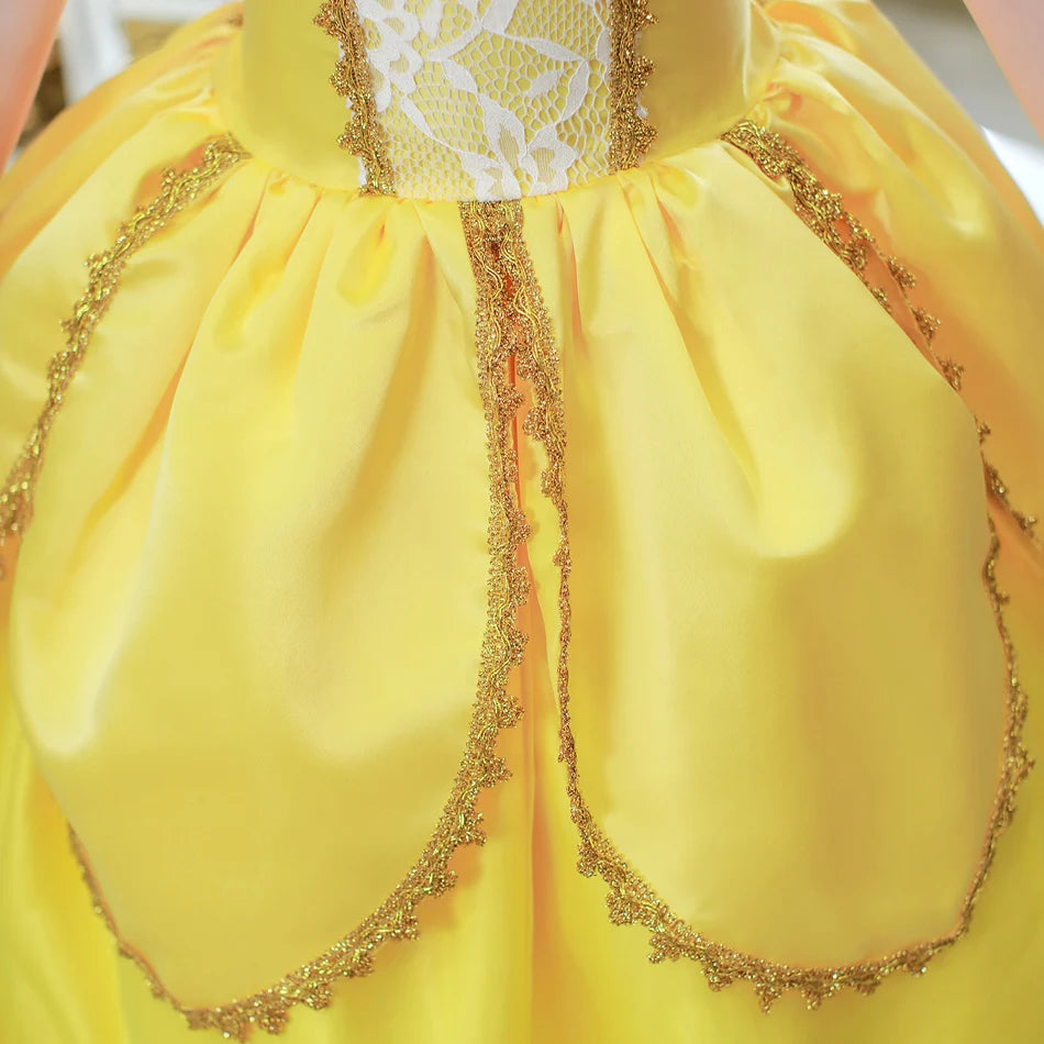Belle Cosplay Prinzessin Kleid Mädchen Geburtstag Charme Kostüm Kinder Karneval Party Bühne Leistung Vestido Kinder Disguise Kleid