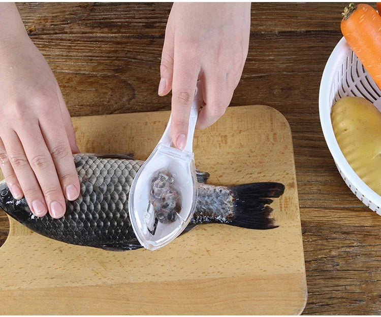 Fish Scale Scraper Fish Skin Brush Seafood Tools Fast Remove Fish Scraper Cleaning Knife Kitchen Accessories.