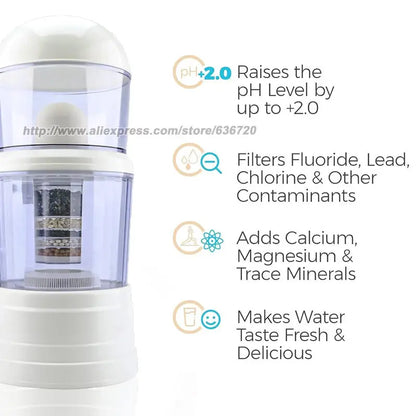 A10 Gravity Water System Filter, at Home Water Filter That Makes Water Alkaline and Adds Minerals | Chlorine and Fluoride Filter.
