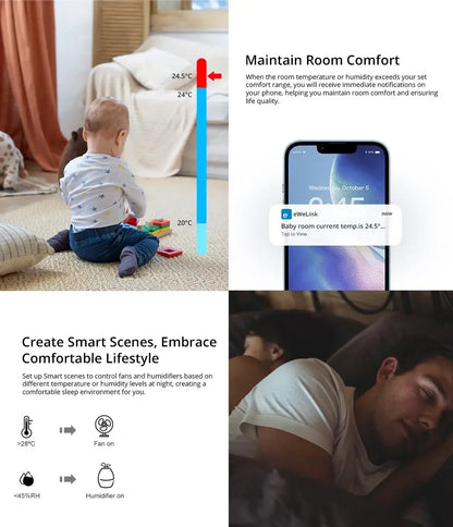 SONOFF SNZB-02P SNZB 02P Zigbee Temperature and Humidity Sensor Sonoff ZB Bridge-P Thermometer Detector Smart Home Via Ewelink.