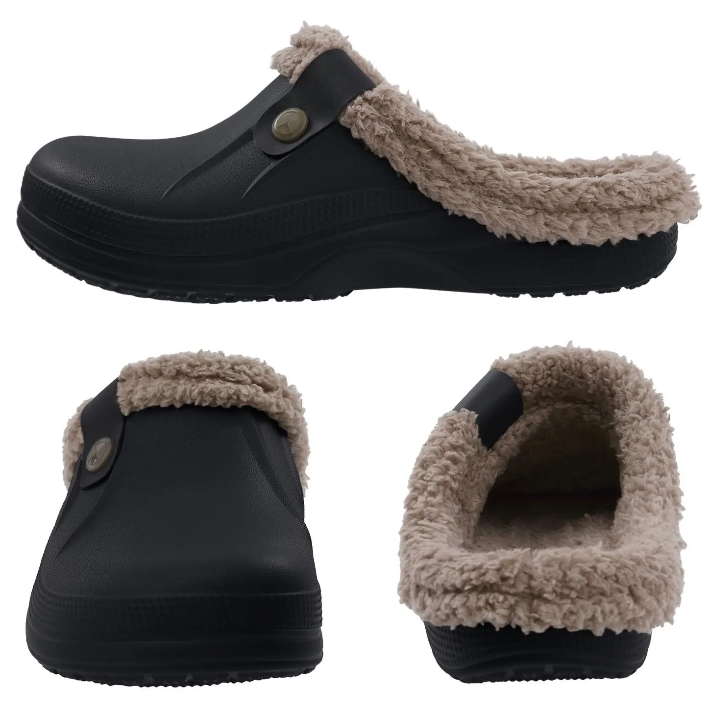 Fashion Men Cotton Slippers Winter Women Men Short Plush Slippers Casual Waterproof Garden Men Shoes New Fur Furry Cotton Shoes.