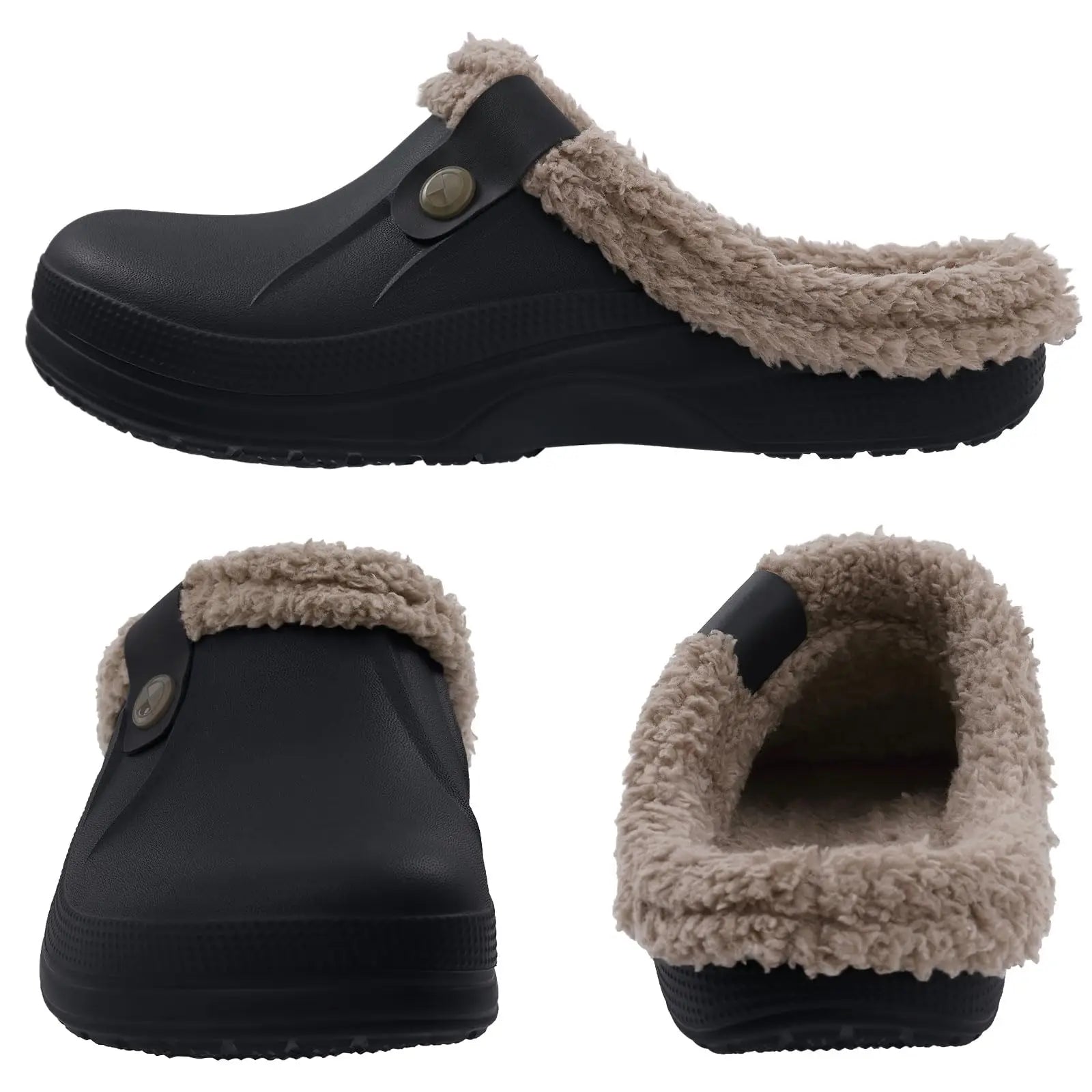 Fashion Men Cotton Slippers Winter Women Men Short Plush Slippers Casual Waterproof Garden Men Shoes New Fur Furry Cotton Shoes.