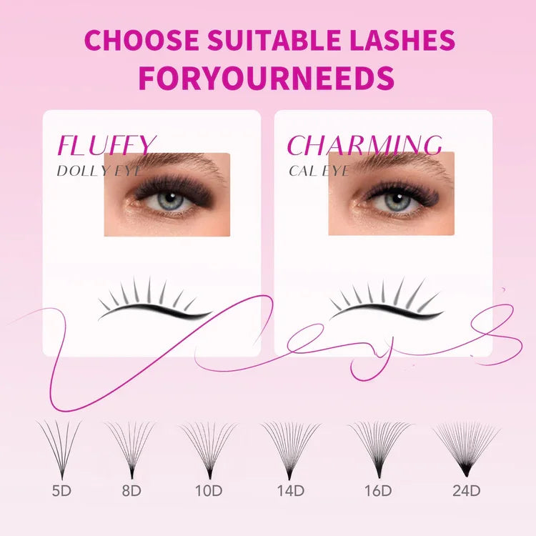 Veyes Inc NarrowPro Premade Fans Lashes Fans Veyelash 320 Fans 14D 16D Slim Thin Pointy Base Soft Russian Volume Fans Lash.