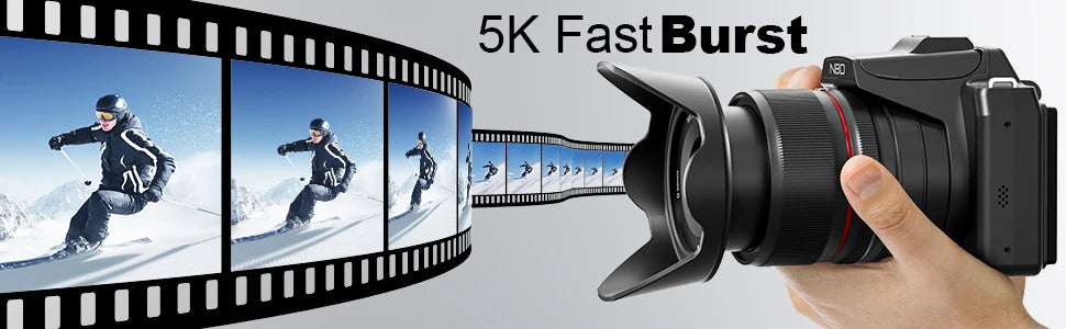 NBD 5K Digital Cameras for Photography 16X Optical Zoom Camera with WiFi & App Control, Vlogging Camera with 180°Flipable Screen.