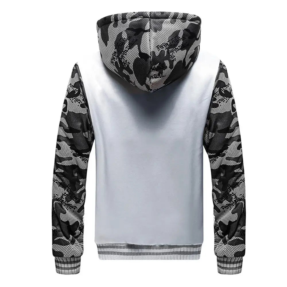 Men's Jacket Camouflage Thicken Winter Jackets for Men Fleece Long Sleeve Coat Man Casual Hoodies Streetwear Men's Coats.
