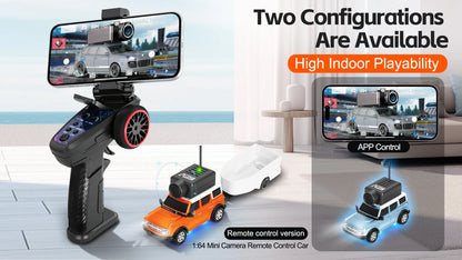 WLtoys 1/64 Mini RC Car with 720P FPV Camera Wifi APP Control 2.4G Reomte Contorl Racing Vehicle Toy for Children 6405 6406.