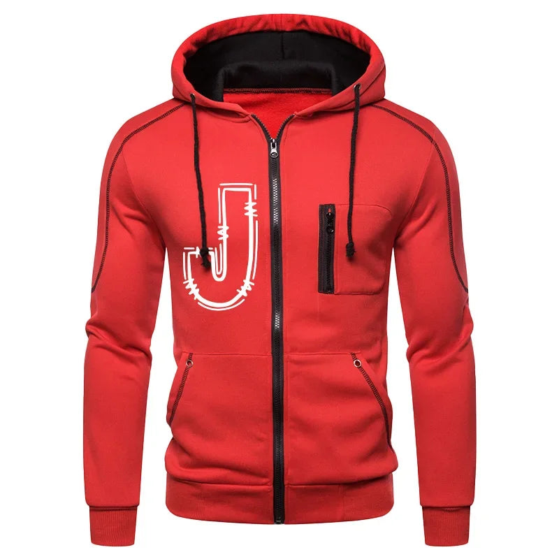 Men's Clothing Casual High Quality Autumn Winter Outdoors Hoodie Daily Jogging Sports Single Piece Zipper Jacket and Sport Pants.