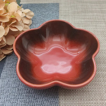 5'' Elevated Flower Design Ceramic Cat Bowl, Pet Food Dish, Small Dish Dip Dish, Deep Feeders, for Home Kitchen Supplies Gift.
