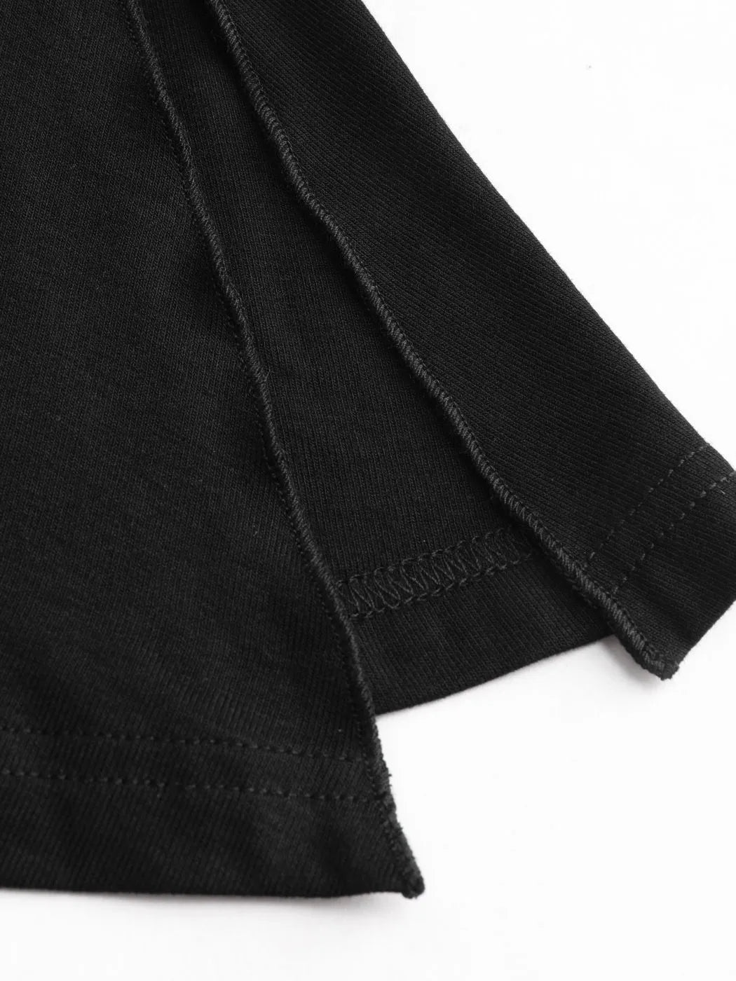 Tonval Long Sleeve Asymmetrical Hem Black Vintage Tops Sexys Off Shoulder Goth Clothes Women Y2K Solid T Shirt.