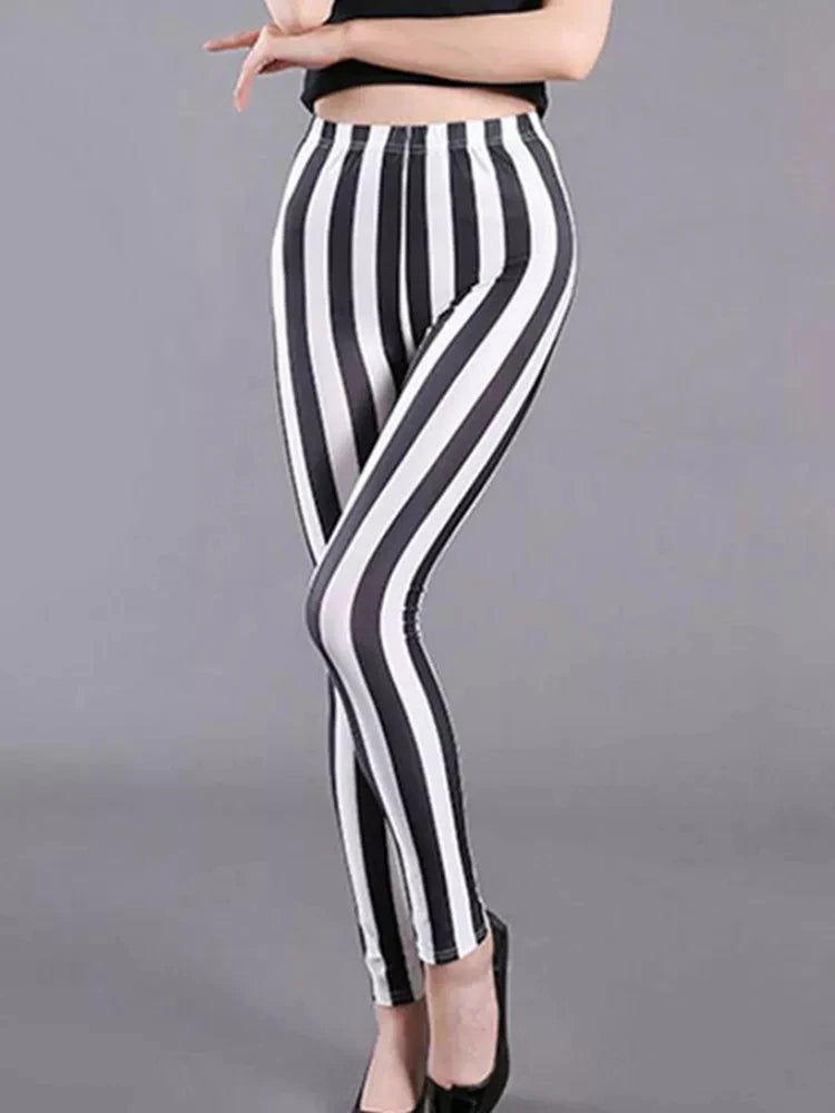 CUHAKCI Mode Plaid Druck Leggings Frauen Sexy Fitness Leggins Grid Floral Streifen Hosen Hohe Taille Bleistift Hosen