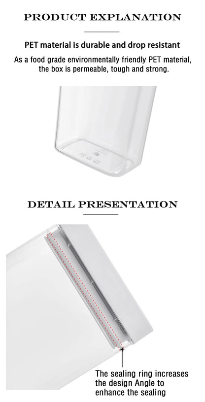 Pasta Storage Box Transparent Plastic Grain Seal Tank Spaghetti Storage Container Moisture-Proof Snack Jar Kitchen Food Tank.
