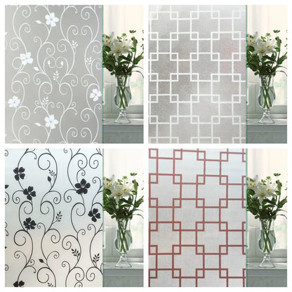 Frosted Window Film Privacy Stickers Opaque Vinyl for Kitchen Bathroom Office Living Room Matte White Glass Stained Decals.