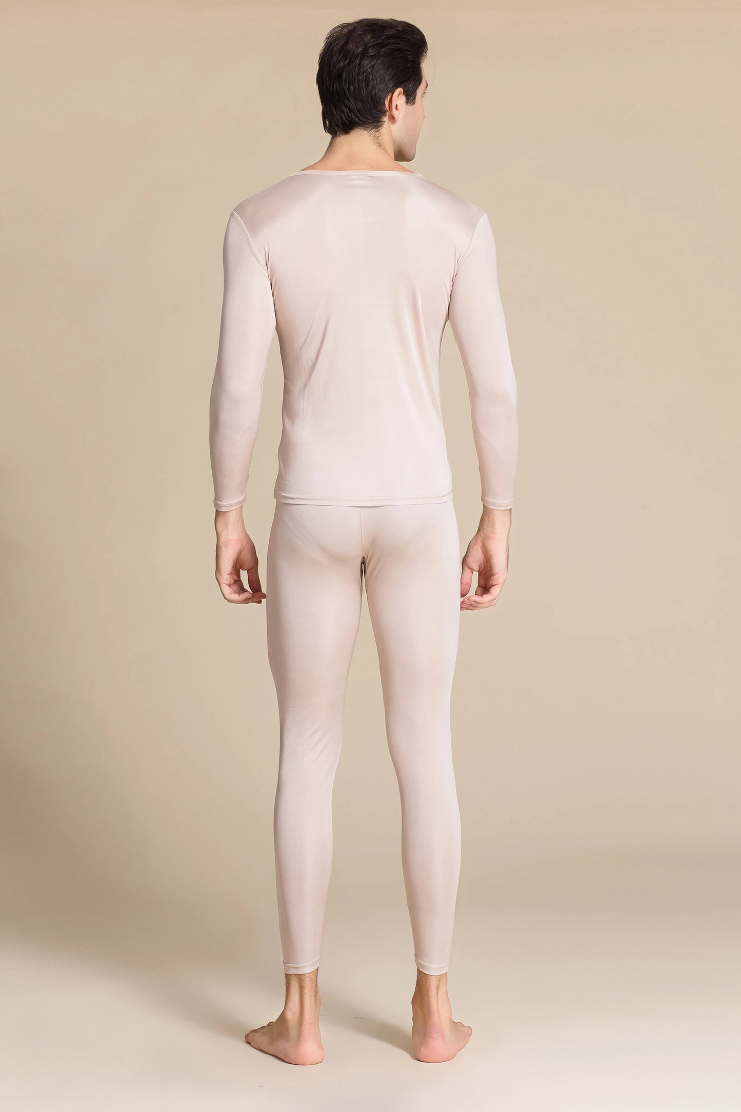Lange Unterwäsche aus Seide für Herren, lange Unterhosen aus Maulbeerseide, Ober- und Unterteil, Thermounterwäsche-Set/Grundlagen