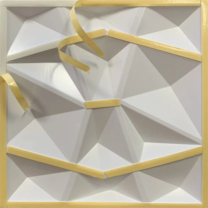 10pcs Diamond Design Decorated 3D Wallpanel, 30cmx30cm Matte White/Black/Golden, Diy Home Decoration Wallboard Wall stickers