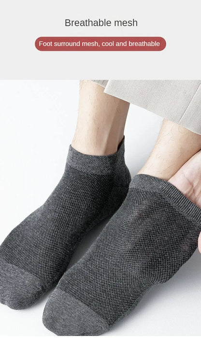 10 Pairs Men's Breathable Mesh Summer Short Socks, Sports Versatile Cotton Socks at Discount Price Sports and Casual Wear.