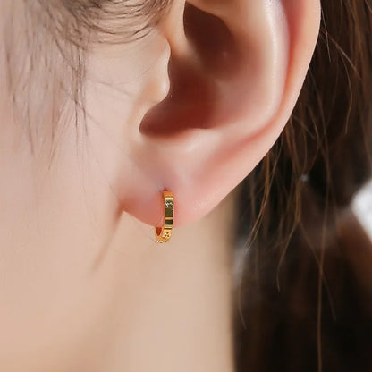 Trend Ear loops Shining Real 18k Gold Ear Buckle for Woman High-quality Luxury AU750 Earring Party Banquet Fine Jewelry.