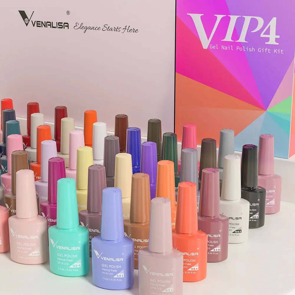 VENALISA VIP4 Kit Nail Gel Polish TPO FREE Full Coverage 36/60 Color Gel Pigment Professional Nail Art Long-lasting Gel Varnish.