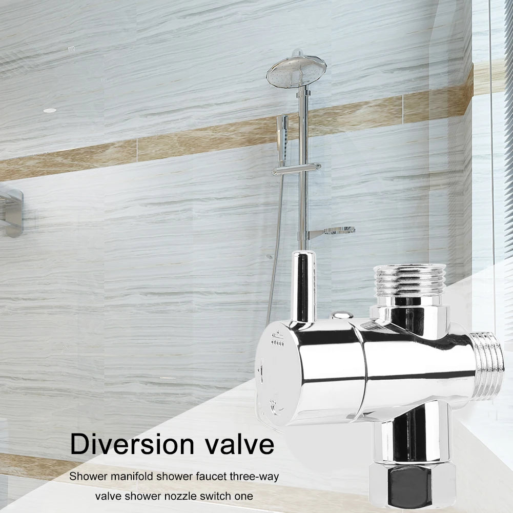 Shower Head Diverter Valve Anti-scratch Shower Arm Splitter Corrosion Resistant 3-Way Shower Arm Diverter Bathroom Accessories