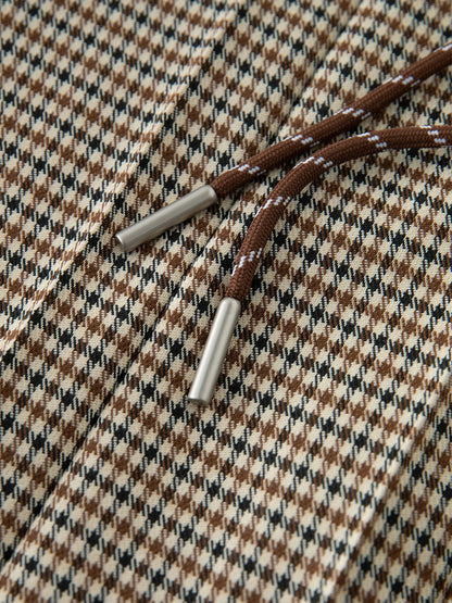 ZIQIAO Houndstooth Pleated Skirt Women's 2025 Autumn New Style College Style Pattern Versatile Casual Mid-length Skirt 25ZQ93064.