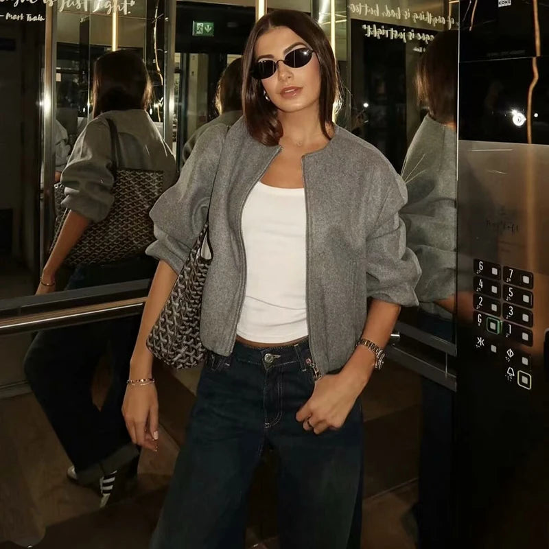 Jacken Herbst Damen 2025, neuer schicker lockerer Damenmantel, elegante Mode, Straße, warmer Jugendmantel.