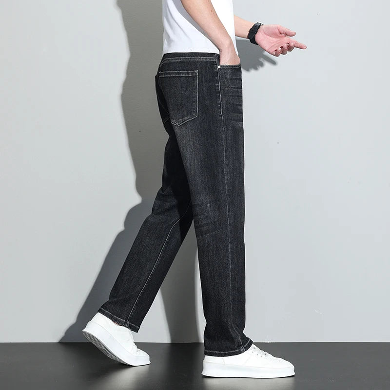 190 cm 200 cm hohe Jeans für Herren, gerade, normale Passform, Denim-Hose, männlich, Teeneeger, Stretch, extra lang, Länge 110, 115 cm, 120 cm, verlängert.