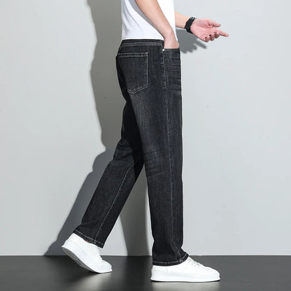 190 cm 200 cm hohe Jeans für Herren, gerade, normale Passform, Denim-Hose, männlich, Teeneeger, Stretch, extra lang, Länge 110, 115 cm, 120 cm, verlängert.