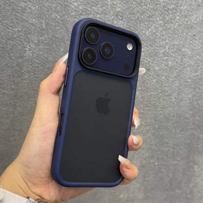 Luxury Orange Shield Matte Transparent Phone Case For iPhone 17 Pro Max 17 Pro 17 New Metal Buttons Skin Feel Shockproof Cover.