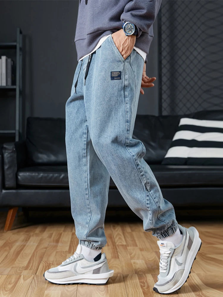 Big Size Men's Jogger Jeans 6XL 7XL 8XL Streetwear Black Blue Casual Denim Cargo Pants Stretch Cotton Taper Jeans Baggy Trousers.