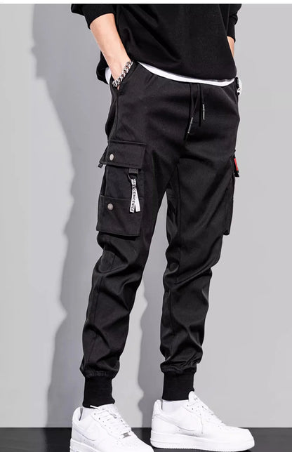 Men's Trendy Overalls Spring Autumn American Style Leggings, Men's Loose Casual Pants.