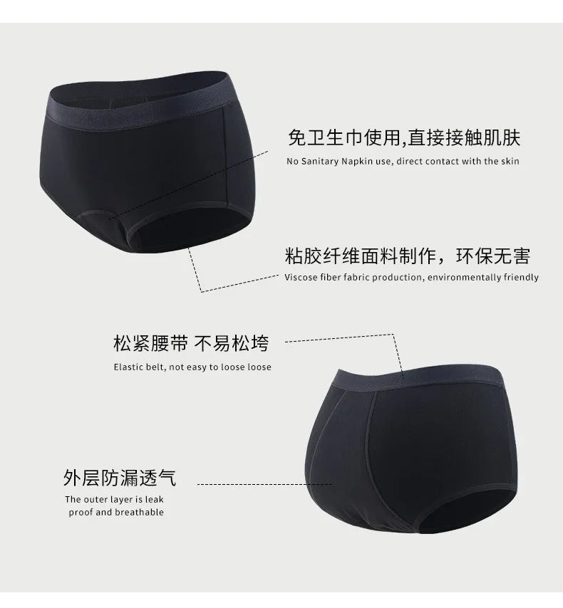 New Women's Menstrual Pants Four Layers No Need To Remove Sanitary Pads Underpants Leakproof Breathable Midwaist Period Pants 90.