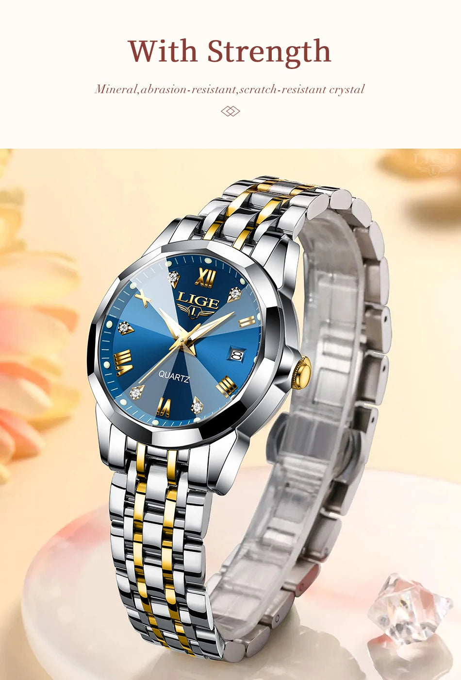 LIGE Elegant Ultrathin Nordic Simple Style Quartz Movement Women's Wristwatch Fashion Stainless Steel Bracelet Belt Woman Watch.