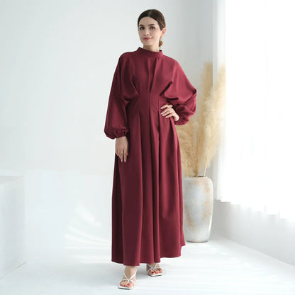 Elegant Muslim Dress Ramadan Pleated Abaya for Women Slim Waist Long Dress Islamic Clothing Muslim Eid Party Dresses Hijab Robe.