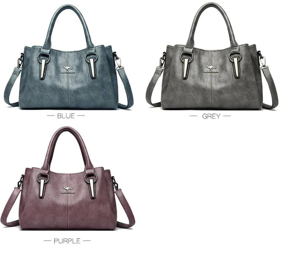 Genuine 3Layers High Quality Soft PU Leather Ladies Shoulder Crossbody Bags for Women  Luxury Handbags  Women  Designer A Main