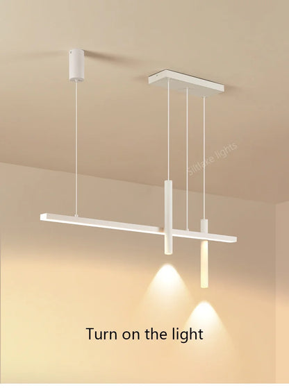 Neue Restaurant Kronleuchter moderne einfache Esszimmer Tisch Bar Lichter lange Streifen Scheinwerfer kreative Designer Pendelleuchten