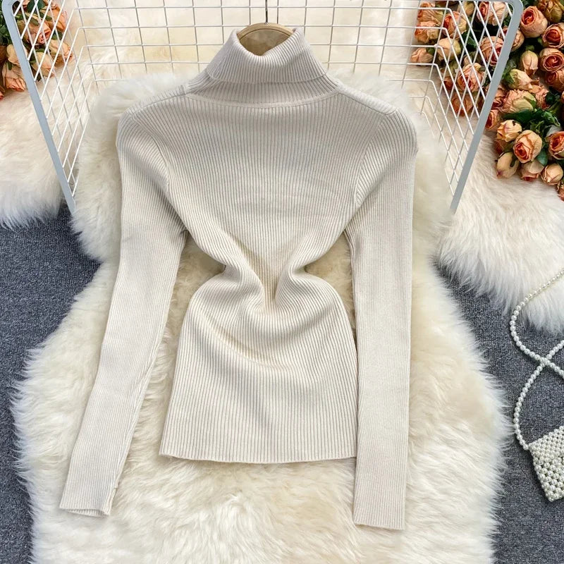 2026 neue Herbst Winter Rollkragen Langarm Gestrickte Pullover Einfarbig Multi Farbe Kaschmir Grundlegende Weiche Pullover