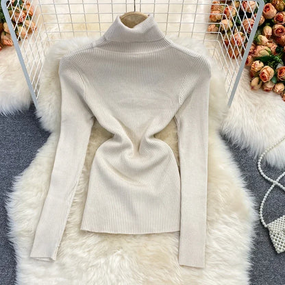 2026 neue Herbst Winter Rollkragen Langarm Gestrickte Pullover Einfarbig Multi Farbe Kaschmir Grundlegende Weiche Pullover