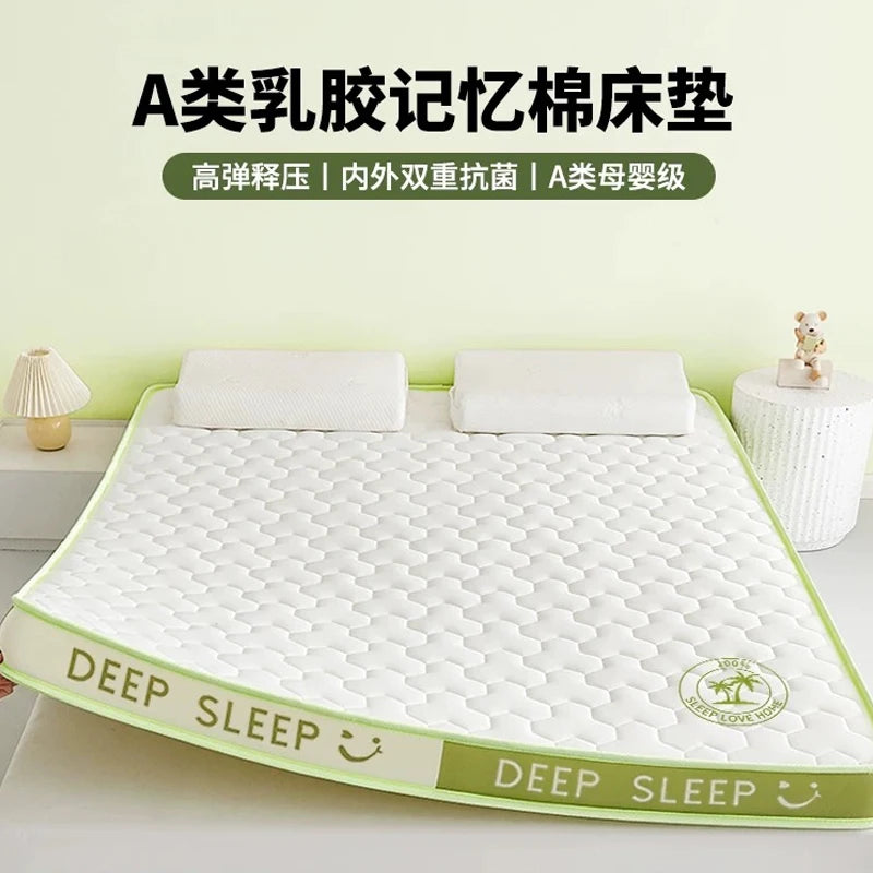 Latex-Schwamm, 4/7 cm, Tatami-Matte, hochwertige, verdickte Memory-Schaum-Matratze, Twin King Queen Size Winter, warm halten Bettbezug