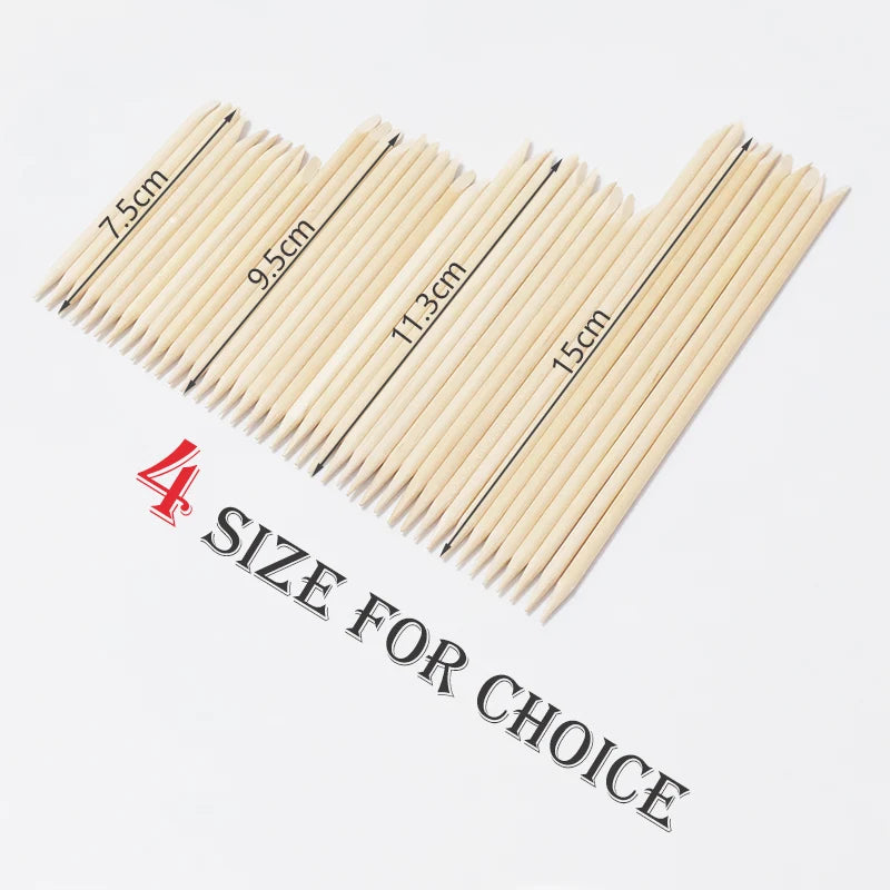 20/50/100pcs Nail Cuticle Pusher Wooden Design Drawing Painting Stick Remover Orange Wood Sticks for Nail Art Tools.