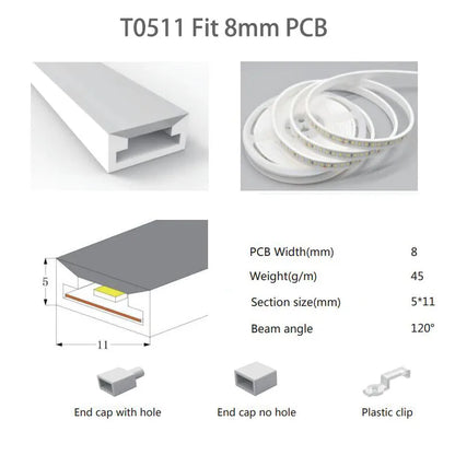 IP67 Waterproof Flexible LED Neon Silicone Light Tube For WS2812B WS2811 WS2815 5050 COB RGB Light Strip Ourdoor Decoration.