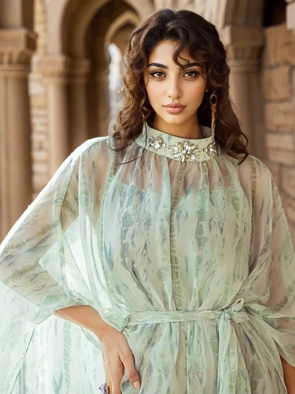 Chiffon 2 Piece Abaya Damen Dubai Muslim Evening African Dresses For Women Set Islam Clothing Kebaya Kaftan Robe Musulmane Femme.