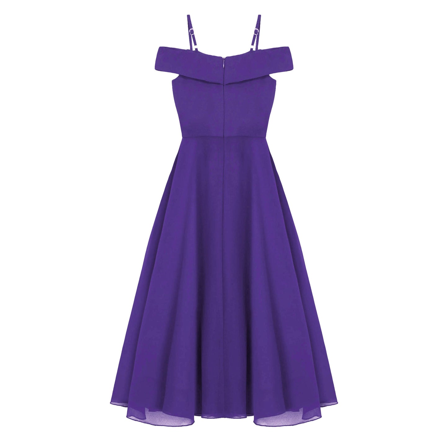 Elegantes Chiffon-Partykleid für Mädchen, schulterfrei, verstellbarer Spaghettiträger, bodenlanges Maxikleid für Hochzeit, Geburtstag, Abend