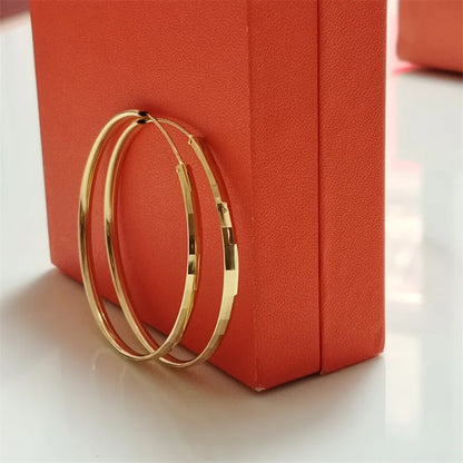 Senlissi - 925 Sterling Silver Hoop Earrings For Women 18K Gold Plated Jewelry Dazzling Women's Hoops Earrings Christmas Gifts