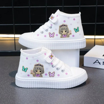 Multi Colored Kids Casual Shoes Cartoon Mid Top Anti Slip Spring Autumn Outdoor Kids Canvas Shoe Sizes 26-37 Sandalias De Mujer.