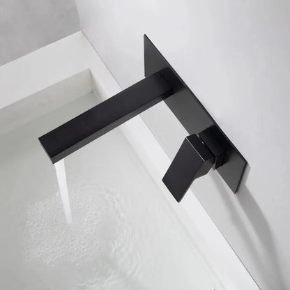 BAKALA Luxury  Mirror Matte  Black White Bathroom Faucet Basin Sink Tap Wall Mounted Square Brass Mixer LT-320BR