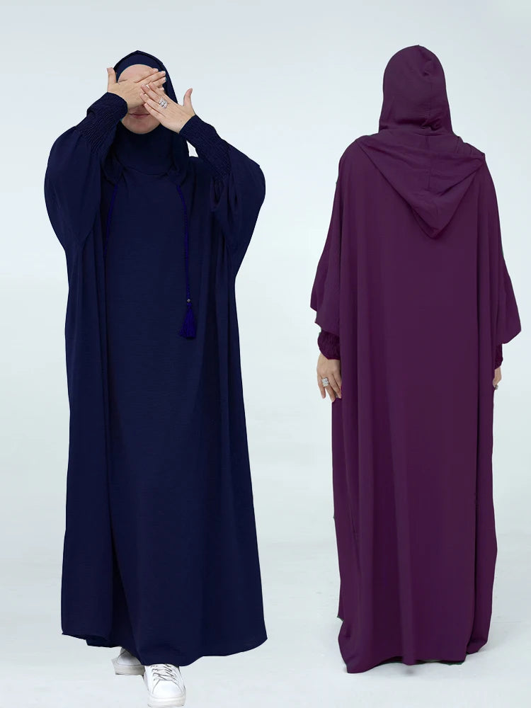 Ramadan Eid Dubai Linen Khimar Abaya Damen Muslim Modal Hijab Dress Kaftan Abayas For Women Kebaya Robe Femme Musulmane.