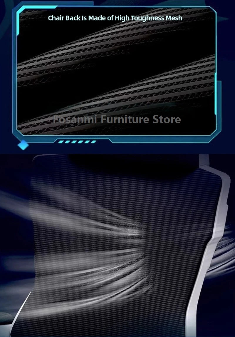 Atmungsaktiver, hochelastischer Netz-Bürostuhl, bequemer Gaming-Computerstuhl, verstellbarer Schreibtisch für Zuhause, Gamer, Drehstuhl, liegend